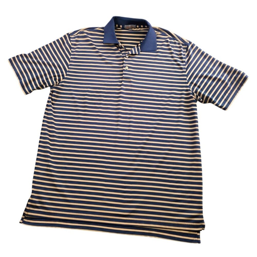 Peter Millar Summer Comfort Men's Striped Golf Shirt Size L